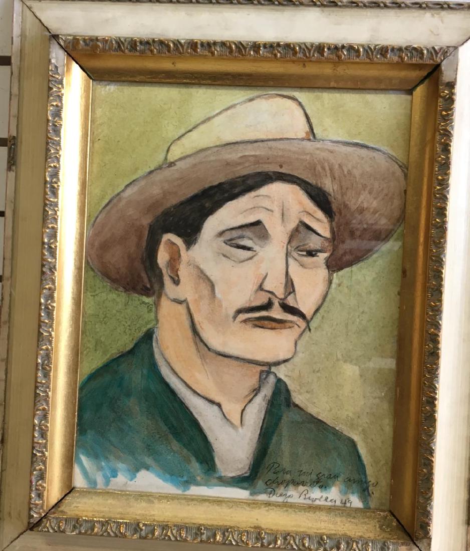 Diego Rivera(1886-1957) Watercolor and signed Pencil in (1 of 8)
