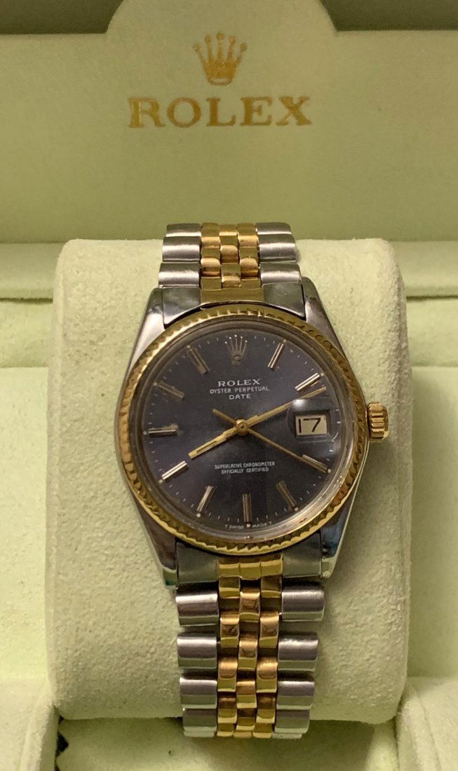 Rolex Date Two Tone Light Blue Dial Unixed 34mm (1 of 5)