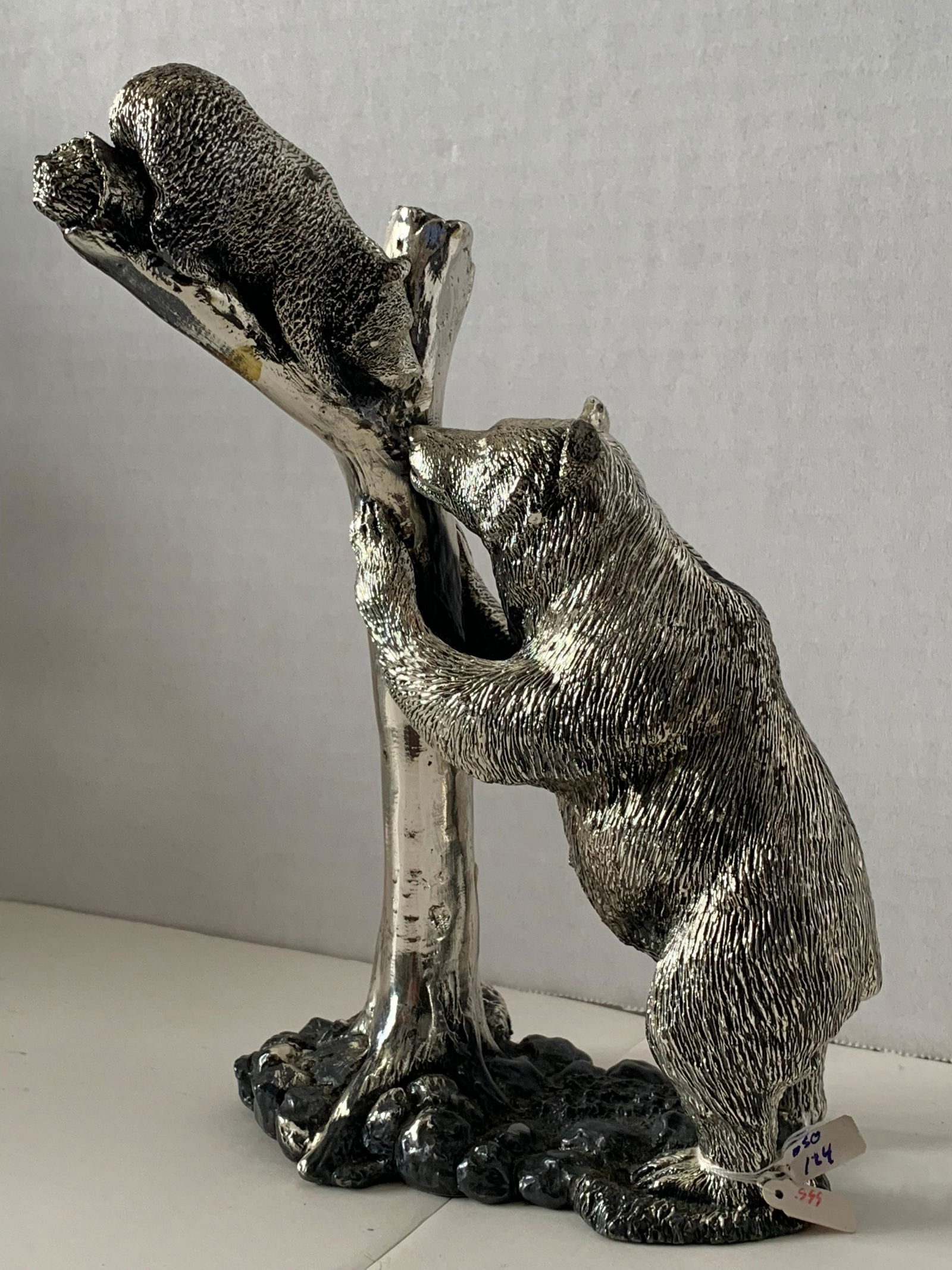 Zanfeld Sterling Silver 999 Mama bear with baby sculpture (1 of 6)