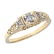 White Sapphire Art Deco Style 14kt Yellow Gold Filigree