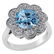 Certified 4.42 CTW Genuine Aquamarine And Diamond 14K W