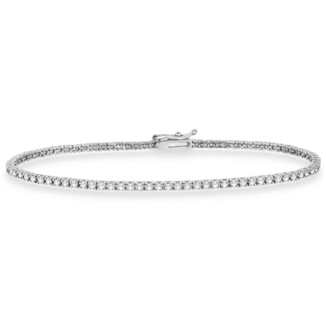 Eternity Diamond Tennis Bracelet 14k White Gold (2.10ct: Eternity Diamond Tennis Bracelet 14k White Gold (2.10ct) **|**|** CENTER STONE; Diamond CENTER STONE CLARITY; SI CENTER STONE COLOR; G-h CENTER STONE SETTING; Prong SIDE STONE CLARITY; SIDE STONE COLO