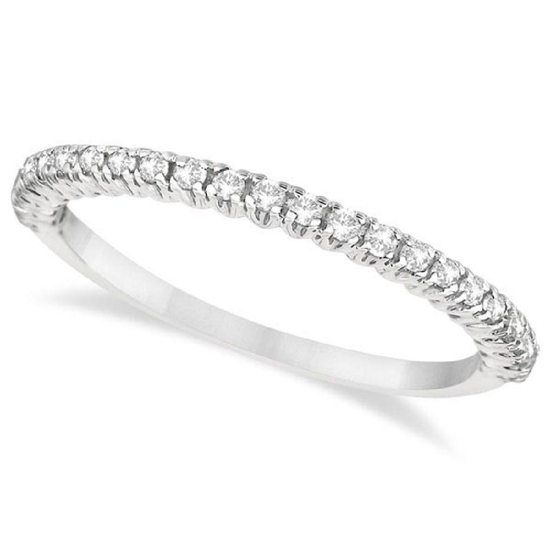 Half-Eternity Pave-Set Diamond Stacking Ring Palladium: Half-Eternity Pave-Set Diamond Stacking Ring Palladium (0.25ct) **|**|** CENTER STONE; Diamond CENTER STONE CLARITY; SI1-SI2 CENTER STONE COLOR; G-h CENTER STONE SETTING; Pave SIDE STONE CLARITY; SIDE