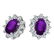 Certified 10k White Gold Oval Amethyst and .25 total CT