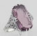 Roman Style Amethyst Crystal Intaglio Filigree Ring - S
