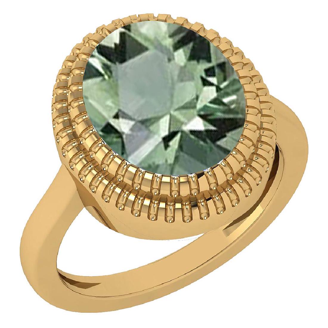 Certified 5.05 Ctw Green Amethyst 14K Yellow Gold Solit: Certified 5.05 Ctw Green Amethyst 14K Yellow Gold Solitaire Ring MADE IN USA **|**|** Stone Weight ; 5.05 Ctw (1 Pcs Oval) Center Stone Color: Green Amethyst Center Stone Setting ; Bezel Metal Weight 