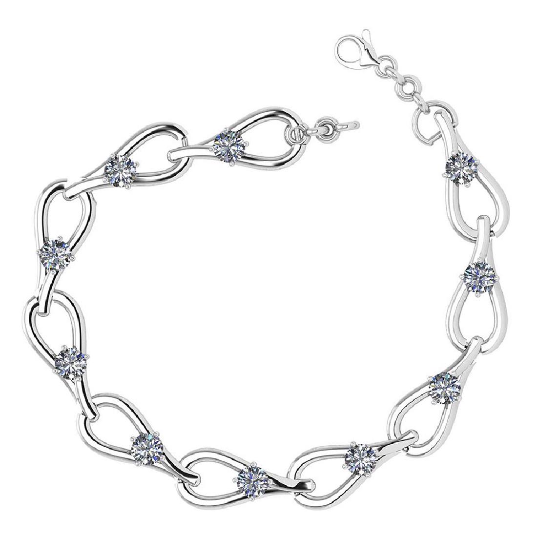 Certified 1.10 Ctw Diamond VS/SI1 Bracelet 14K White Go: Certified 1.10 Ctw Diamond VS/SI1 Bracelet 14K White Gold Made In USA **|**|** Diamond Stone Weight Approx ; 1.10 Ctw (10 Pcs Round) Diamond Stone Color: White G-H Diamond Stone Clarity: VS/SI1 Stone 
