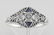 Art Deco Ring w/ 3 Diamonds Genuine Blue Sapphire - Ste - 2