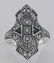 Art Deco Style Filigree Ring w/ Sapphires / 3 Diamonds - 2