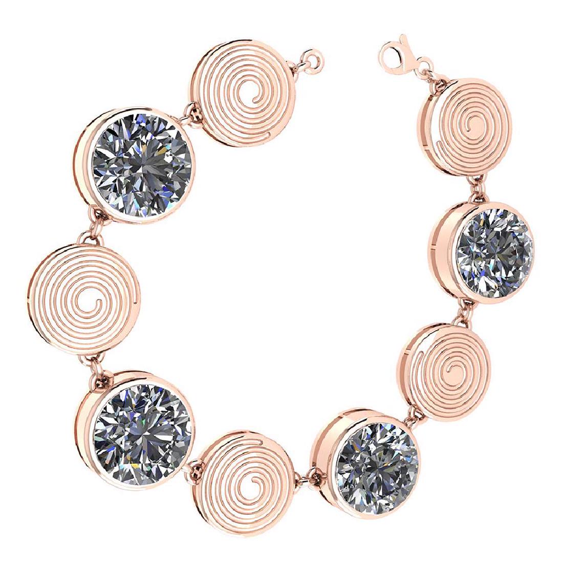 Certified 4.00 Ctw Diamond I1/I2 Bracelet 14K Rose Gold: Certified 4.00 Ctw Diamond I1/I2 Bracelet 14K Rose Gold Made In USA **|**|** Diamond Stone Weight Approx ; 4.00 Ctw (4 Pcs Round) Diamond Stone Color: White G-H Diamond Stone Clarity: I1/I2 Stone Sett