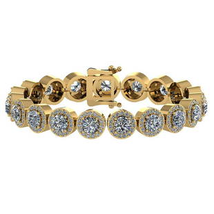 Certified 6.17 Ctw Diamond Bracelet VS/SI2 18K Yellow G: Certified 6.17 Ctw Diamond Bracelet VS/SI2 18K Yellow Gold Made In USA **|**|** Center Stone Weight Approx ; 4.75 Ctw (19 Pcs Round SI2/I1) Side Stone Weight: 1.42 Ctw (285 Pcs Round Cut Diamond) Diam
