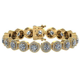 Certified 6.17 Ctw Diamond Bracelet VS/SI2 18K Yellow G: Certified 6.17 Ctw Diamond Bracelet VS/SI2 18K Yellow Gold Made In USA **|**|** Center Stone Weight Approx ; 4.75 Ctw (19 Pcs Round SI2/I1) Side Stone Weight: 1.42 Ctw (285 Pcs Round Cut Diamond)