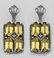 Art Deco Style Citrine w/ Diamond Art Deco Earrings - S
