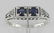 Art Deco Style Sapphire Filigree Ring w/ 2 Diamonds - S - 2