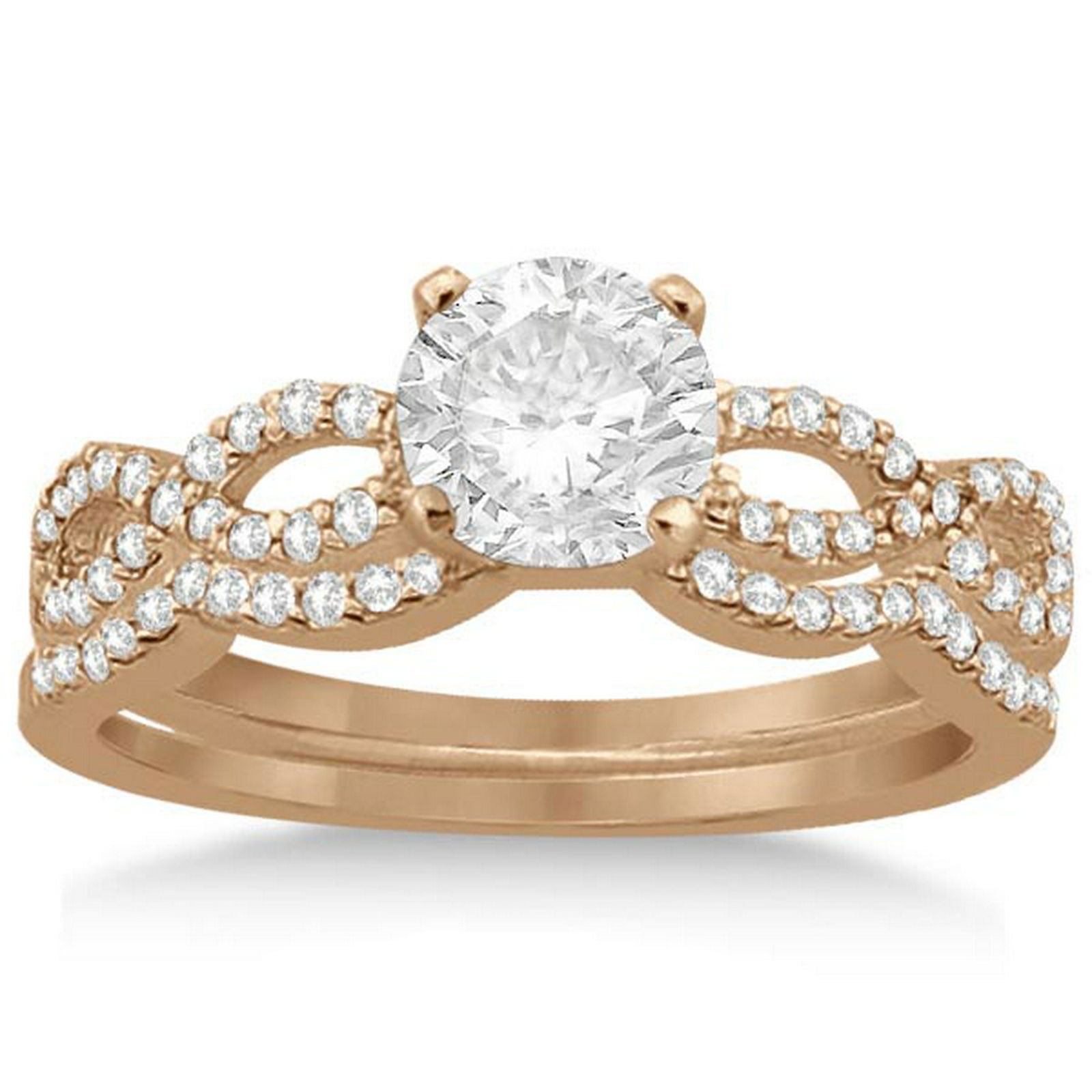 Infinity Twisted Diamond Matching Bridal Set In 18k Ros Aug 23