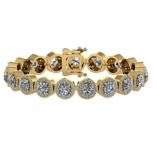 Certified 6.17 Ctw Diamond Bracelet VS/SI2 18K Yellow G: Certified 6.17 Ctw Diamond Bracelet VS/SI2 18K Yellow Gold Made In USA **|**|** Center Stone Weight Approx ; 4.75 Ctw (19 Pcs Round SI2/I1) Side Stone Weight: 1.42 Ctw (285 Pcs Round Cut Diamond) Diam