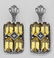 Art Deco Style Citrine w/ Diamond Art Deco Earrings - S