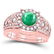 Certified 2.90 CTW Genuine Emerlad And Diamond 14K Rose