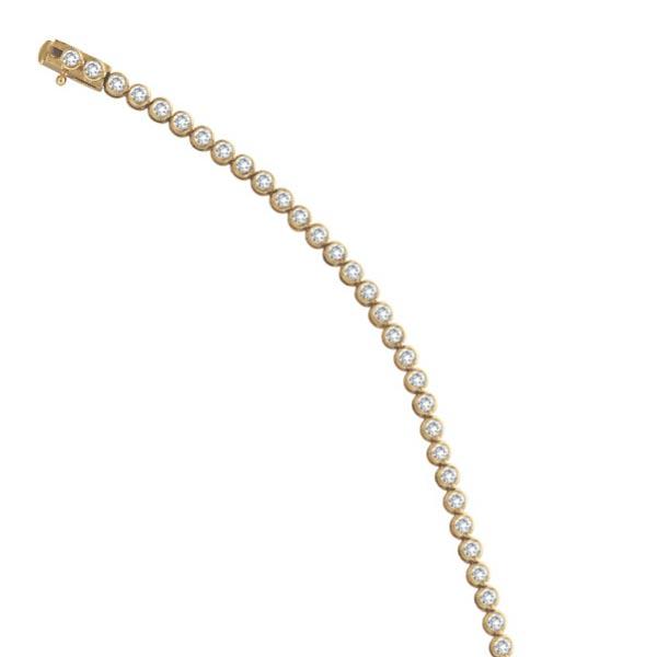 Diamond Bezel-Set Tennis Bracelet in 14K Yellow Gold (2: Diamond Bezel-Set Tennis Bracelet in 14K Yellow Gold (2.00ct) **|**|** METAL TYPE: 14k Yellow Gold ;TOTAL CARAT WEIGHT: 2 ;NAME OF CENTER STONE: Diamond ;CENTER STONE SHAPE: Round ;CENTER STONE CLARIT