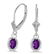 Certified 10k White Gold Oval Amethyst And Diamond Leve