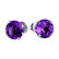 Certified 14k White Gold 6mm Round Amethyst Stud Earrin