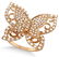 Contemporary Butterfly Shaped Diamond Ring 14k Rose Gol