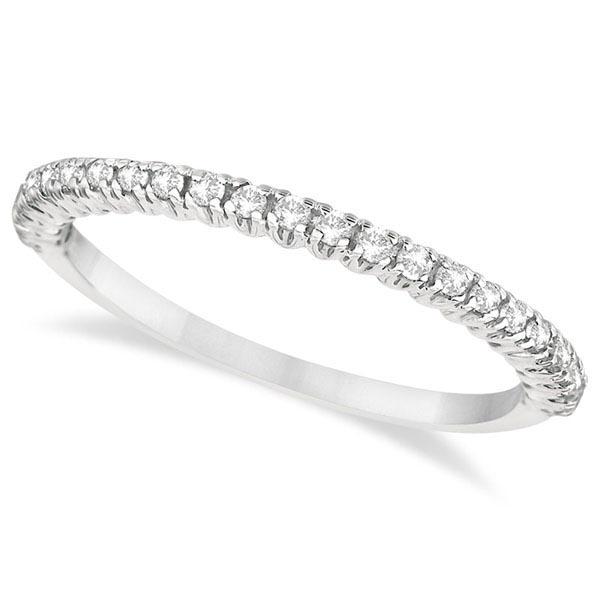 Half-Eternity Pave-Set Diamond Stacking Ring 14k White: Half-Eternity Pave-Set Diamond Stacking Ring 14k White Gold (0.25ct) **|**|** CENTER STONE; Diamond CENTER STONE CLARITY; SI1-SI2 CENTER STONE COLOR; G-h CENTER STONE SETTING; Pave SIDE STONE CLARITY;