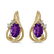 Certified 14k Yellow Gold Oval Amethyst And Diamond Tea