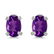 Certified 14k White Gold Oval Amethyst Earrings 0.68 CT