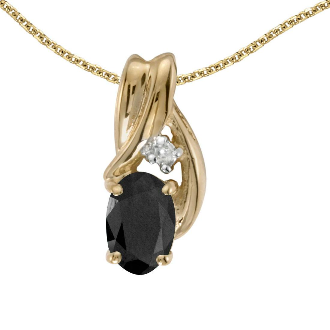 Certified 10k Yellow Gold Oval Onyx And Diamond Pendant: Certified 10k Yellow Gold Oval Onyx And Diamond Pendant 0.4 CTW **|**|** METAL PURITY: 10k ;METAL TYPE: Yellow gold ;GEM TYPE: onyx ;MAIN STONE COLOR: Black ;MAIN STONE SHAPE Oval ;STONE CLARITY: ;STO