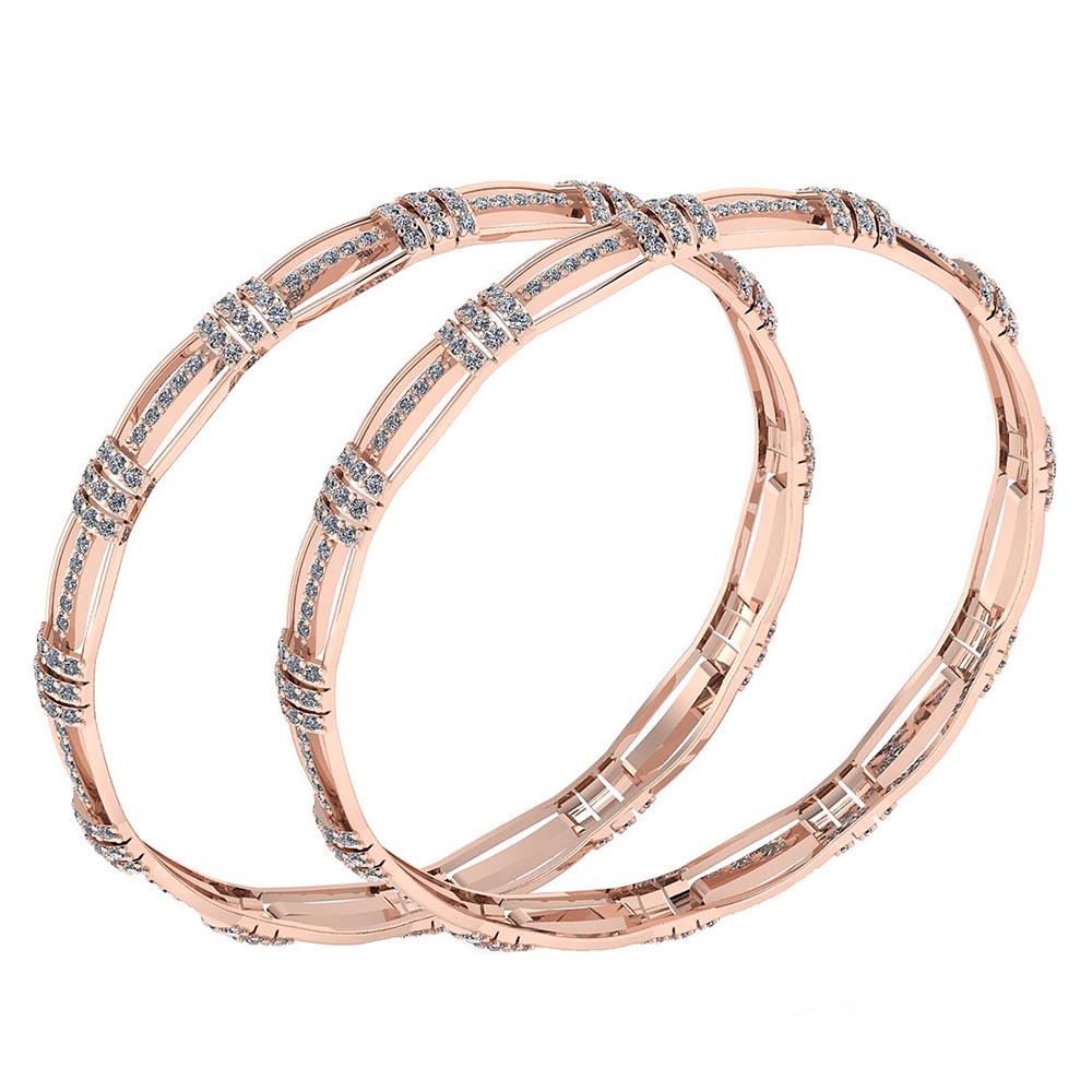 Certified 5.71 Ctw Diamond VS/SI1 Bangles 18K Rose Gold: Certified 5.71 Ctw Diamond VS/SI1 Bangles 18K Rose Gold Made In USA **|**|** Center Stone Approx Weight: 5.71 Ctw (408 Pcs Round) Center Stone Color: White G-H Diamond Stone Clarity: VS/SI1 Stone Sett