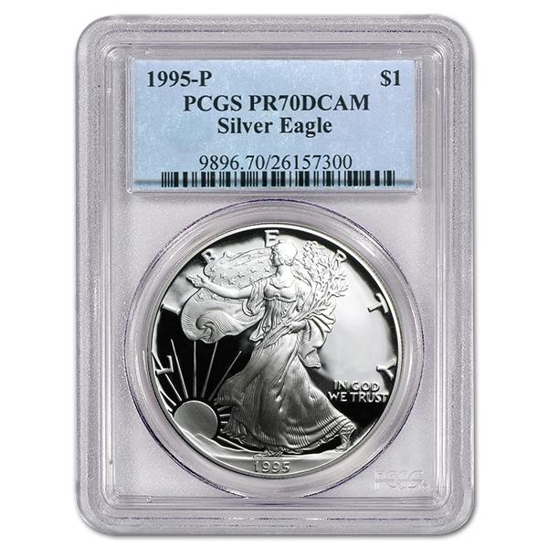 Certified Proof Silver Eagle 1995-P PR70DCAM PCGS: Certified Proof Silver Eagle 1995-P PR70DCAM PCGS **|**|** Certified Proof Silver Eagle 1995-P PR70DCAM PCGS #PAPPS49460