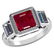 Certified 2.25 CTW Genuine Ruby And Diamond 14K White G
