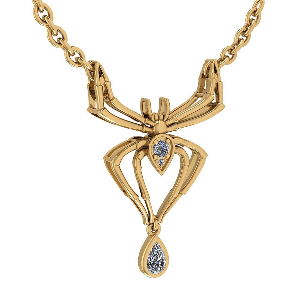 Certified 0.28 Ctw Diamond VS/SI1 Spider Necklace 14K Y: Certified 0.28 Ctw Diamond VS/SI1 Spider Necklace 14K Yellow Gold **|**|** Diamond Stone Approx Weight: 0.07 Ctw (2 Pcs Round) Diamond Stone Approx Weight: 0.21 Ctw (1 Pcs Pear) Stone Color: White G-H
