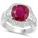 Certified 5.70 CTW Genuine Ruby And Diamond 14K W Gold