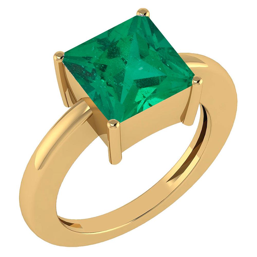 Certified 1.50 Ctw Emerald Princess Cut 14k Yellow Gold: Certified 1.50 Ctw Emerald Princess Cut 14k Yellow Gold Solitaire Ring (VS/SI1) MADE IN USA **|**|** Stone Weight ; 1.50 Ctw (1 Pcs Princess) Center Stone Color: Emerald Center Stone Setting ; Prong M