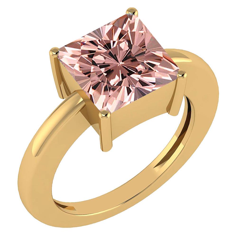 Certified 1.50 Ctw Morganite Princess Cut 14k Yellow Go: Certified 1.50 Ctw Morganite Princess Cut 14k Yellow Gold Solitaire Ring (VS/SI1) MADE IN USA **|**|** Stone Weight ; 1.50 Ctw (1 Pcs Princess) Center Stone Color: Morganite Center Stone Setting ; Pro