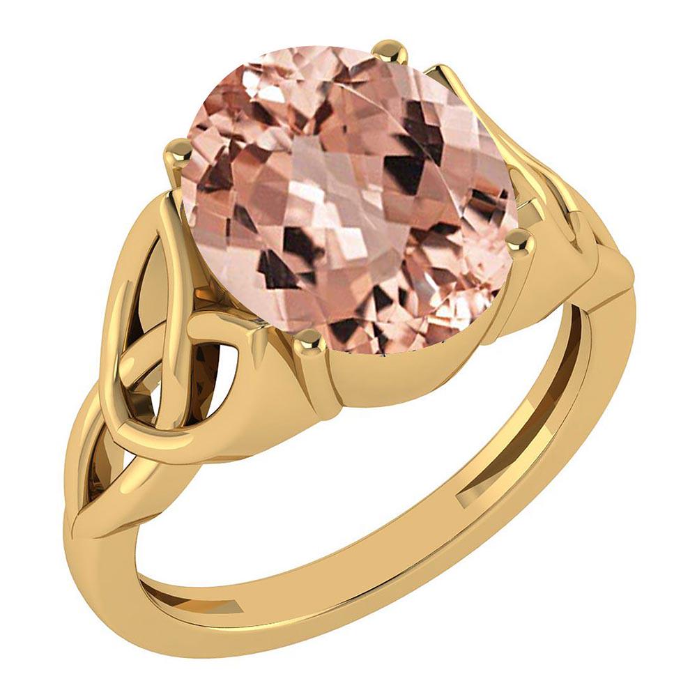 Certified 2.50 Ctw Morganite 14K Yellow Gold Solitaire: Certified 2.50 Ctw Morganite 14K Yellow Gold Solitaire Ring **|**|** Center Stone Weight Approx ; 2.50 Ctw (1 Pcs Oval) Center Stone Color: Morganite Center Stone Setting ; Prong Metal Weight : 2.30 G