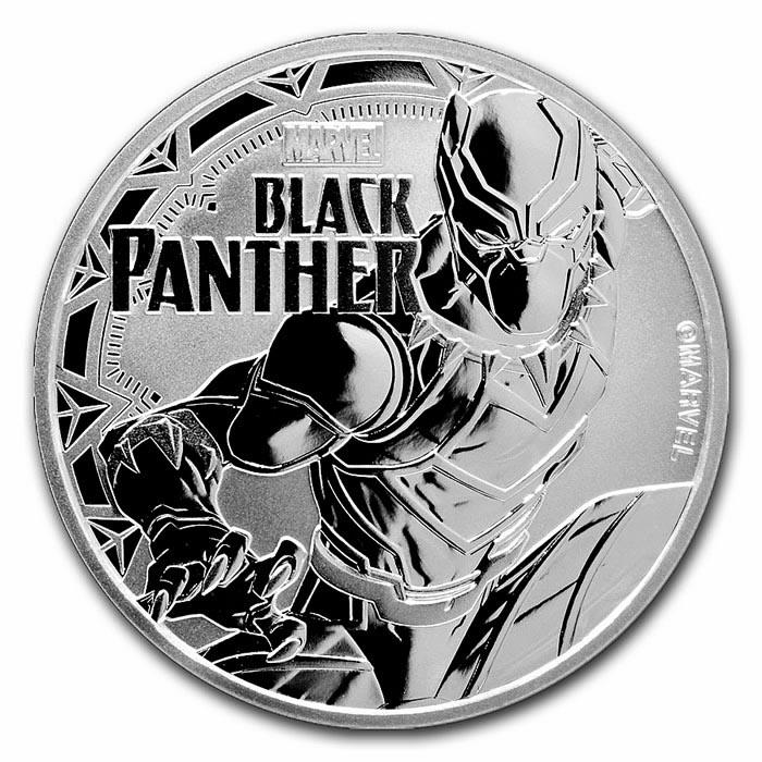 2018 Tuvalu 1 oz Silver $1 Marvel Series Black Panther: 2018 Tuvalu 1 oz Silver $1 Marvel Series Black Panther Coin BU **|**|** 2018 Tuvalu 1 oz Silver $1 Marvel Series Black Panther Coin BU #PAPPS84394