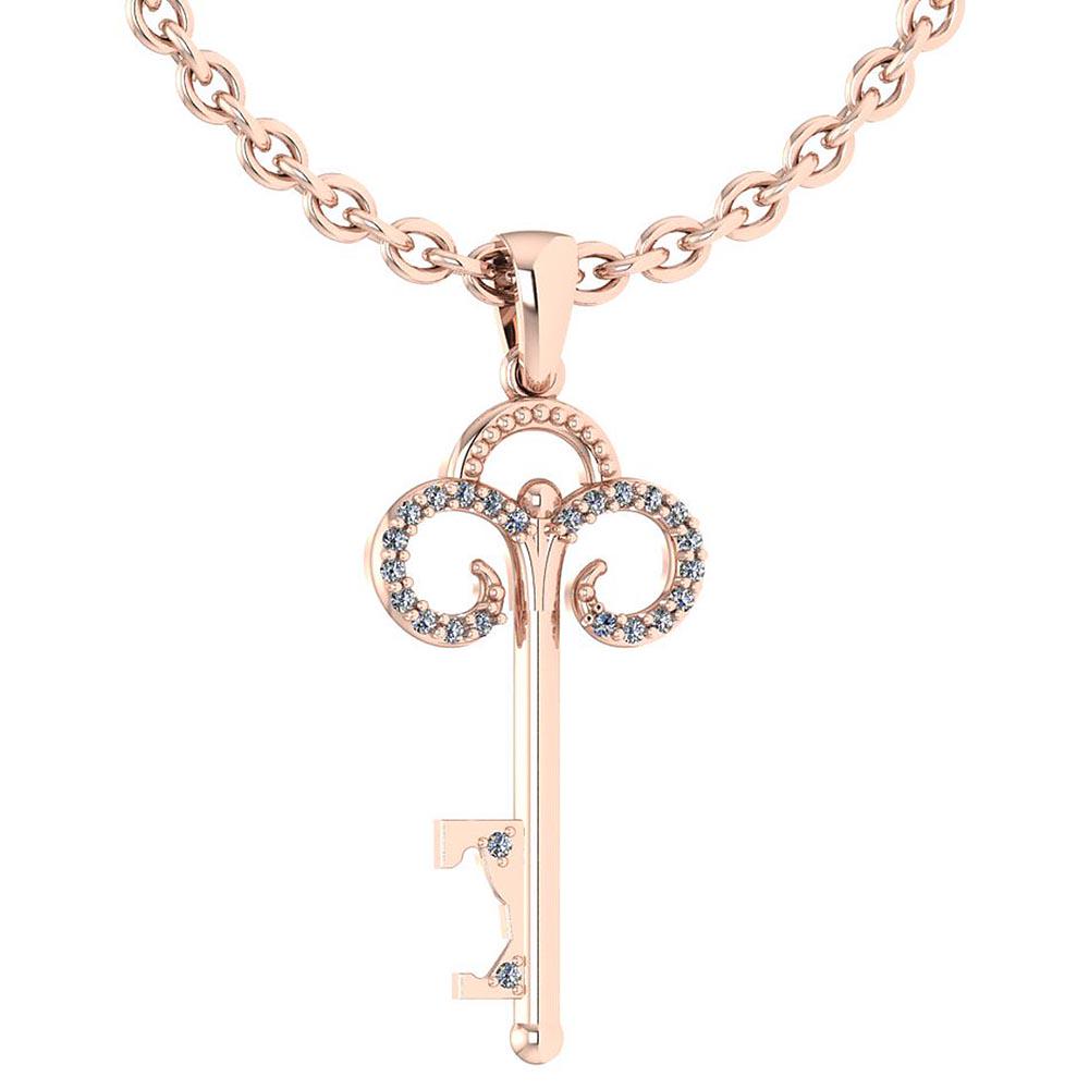 Certified 0.12 Ctw Diamond Heart Key Necklace For beaut: Certified 0.12 Ctw Diamond Heart Key Necklace For beautiful ladies 18k Rose Gold **|**|** Diamond Stone Weight ; 0.12 Ctw (24 Pcs Round) Diamond Stone Color: White G-H Diamond Stone Clarity: VS/SI1 Ce