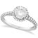 Halo Diamond Engagement Ring with Side Stone Accents Pl
