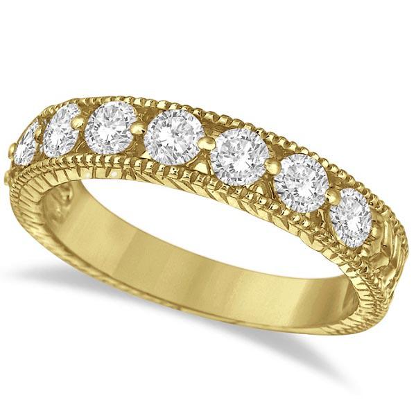 Antique Scrollwork Diamond Wedding Ring Band 14k Yellow: Antique Scrollwork Diamond Wedding Ring Band 14k Yellow Gold (1.04ct) **|**|** METAL TYPE: 14k Yellow Gold ;TOTAL CARAT WEIGHT: 1.04 ;NAME OF CENTER STONE: Diamond ;CENTER STONE SHAPE: Round ;CENTER S