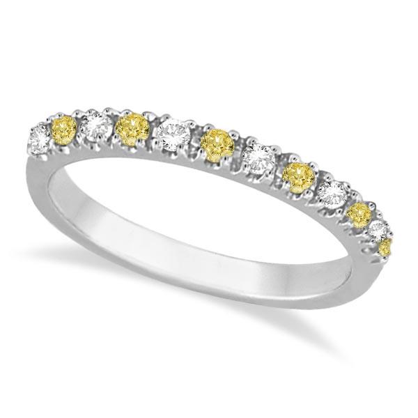 Yellow Canary and White Diamond Stackable Ring Band 14k: Yellow Canary and White Diamond Stackable Ring Band 14k Gold (0.25ct) **|**|** CENTER STONE; Diamond CENTER STONE CLARITY; SI CENTER STONE COLOR; Yellow CENTER STONE SETTING; Prong SIDE STONE CLARITY;