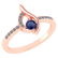 Certified .30 CTW Genuine Blue Sapphire And Diamond (G-