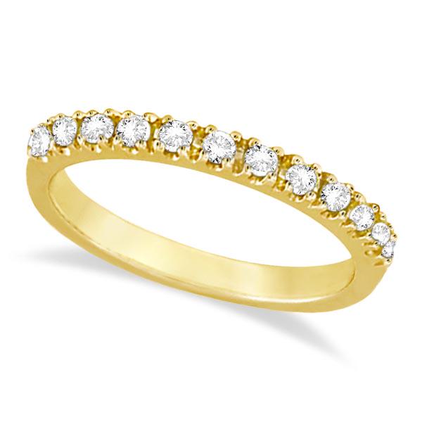 Diamond Stackable Ring Anniversary Band 14k Yellow Gold: Diamond Stackable Ring Anniversary Band 14k Yellow Gold (0.25ct) **|**|** CENTER STONE; Diamond CENTER STONE CLARITY; SI CENTER STONE COLOR; G-h CENTER STONE SETTING; Prong SIDE STONE CLARITY; SIDE ST