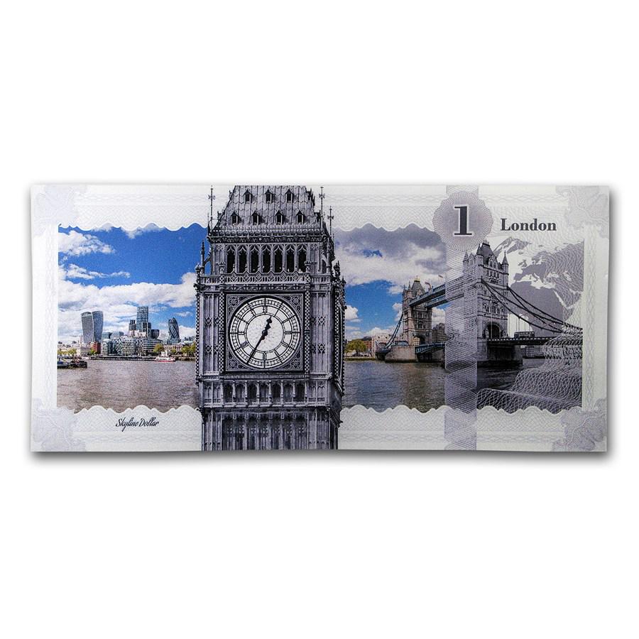 2017 Cook Islands Skyline Foil Silver Note (London): 2017 Cook Islands Skyline Foil Silver Note (London) **|**|** 2017 Cook Islands Skyline Foil Silver Note (London) #PAPPS73516