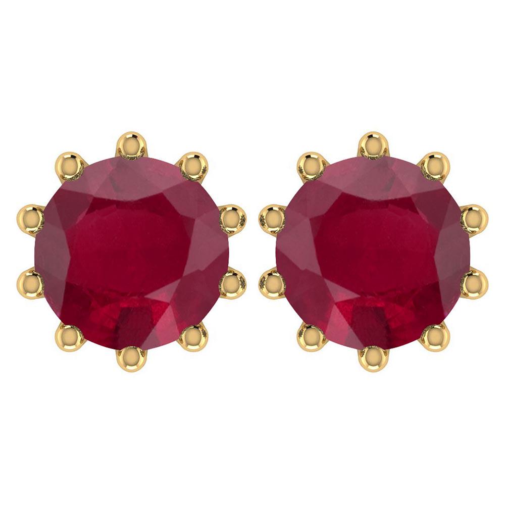 Certitifed 1.60 Ctw Genuine Ruby 14K Yellow Gold Stud E: Certitifed 1.60 Ctw Genuine Ruby 14K Yellow Gold Stud Earrings **|**|** Stone Weight: 1.60 Ctw (2 Pcs Round) Stone Color: Ruby Center Stone Setting ; Prong Metal Color: Yellow Gold Metal Weight : 2.00