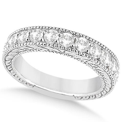 Antique Diamond Engagement Wedding Ring Band Platinum (: Antique Diamond Engagement Wedding Ring Band Platinum (1.10ct) **|**|** CENTER STONE; Diamond CENTER STONE CLARITY; VS2-SI1 CENTER STONE COLOR; G-h CENTER STONE SETTING; Bead SIDE STONE CLARITY; SIDE 