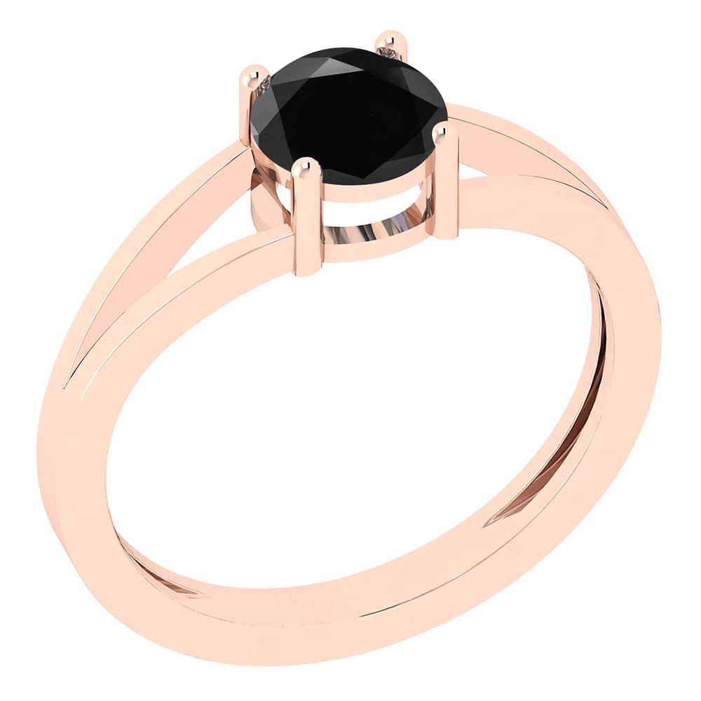 Certified 0.75 Ctw Treated Fancy Black Diamond I1/I2 14: Certified 0.75 Ctw Treated Fancy Black Diamond I1/I2 14k Rose Gold Vintage Style Ring **|**|** Center Stone Approx Weight: 0.75 Ctw (1 pcs Round Cut) Center Stone Color: Treated Fancy Black Diamond Ce