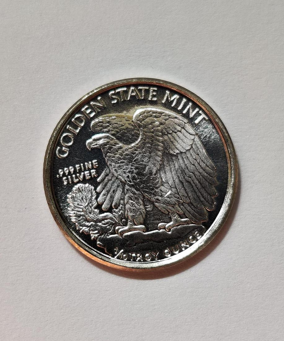 1/10 oz GSM Walking Liberty Silver Round (New): 1/10 oz GSM Walking Liberty Silver Round (New) **|**|** 1/10 oz GSM Walking Liberty Silver Round (New) #PAPPS73562